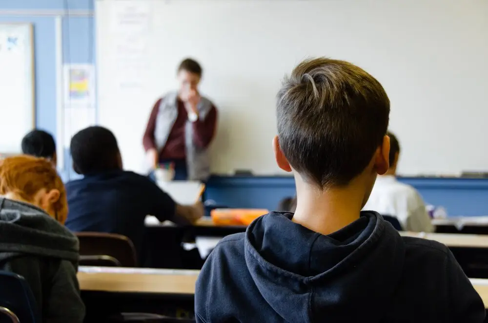 group of young students in a classroom