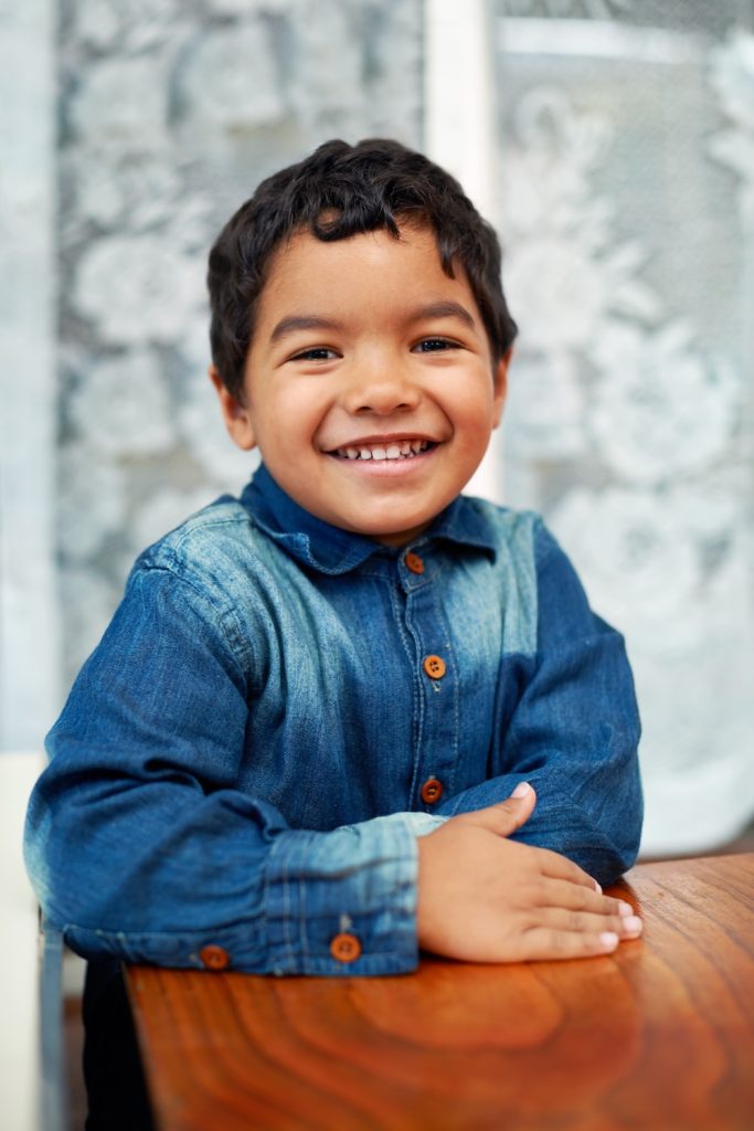 Young boy smiling