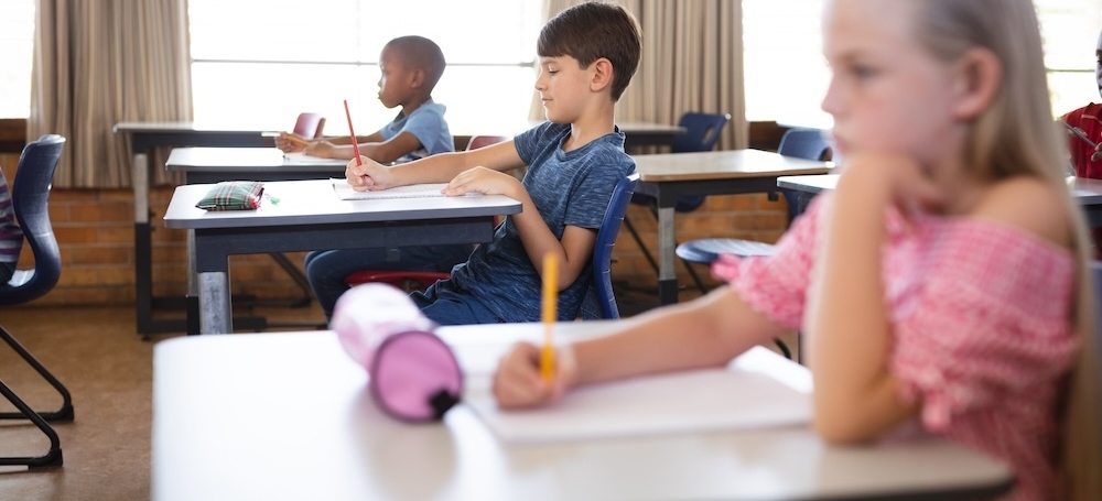 Students sitting in class