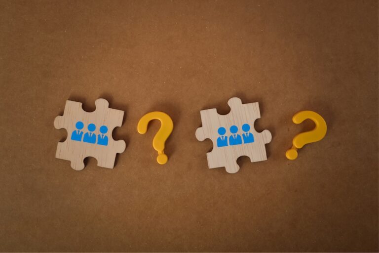 Question marks with puzzle pieces